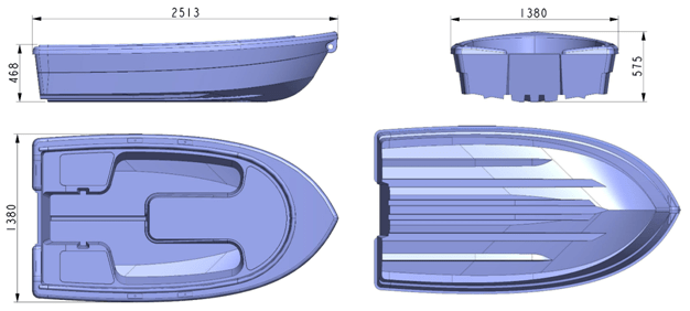Лодка пластиковая Чистовод - схема