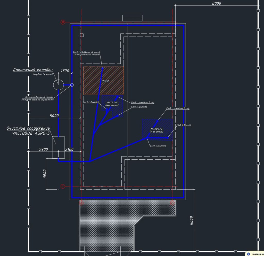 фото из поста автора XPyZe forumhouse.ru- План-схема проект дома и участка с септиком Чистовод Аэро-5