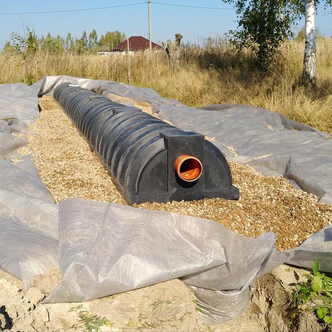 Наземное поле фильтрации после очистных сооружений из дренажных тоннелей Чистовод